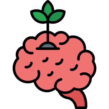 Beyin. Web simgesi basit tasarım