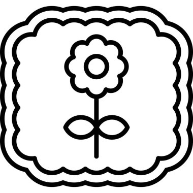 Çiçek. Web simgesi basit illüstrasyon