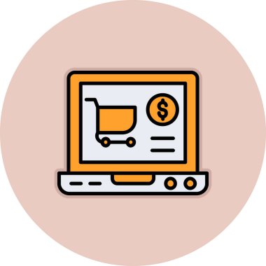 çevrimiçi alışveriş simgesi vektör illüstrasyonu