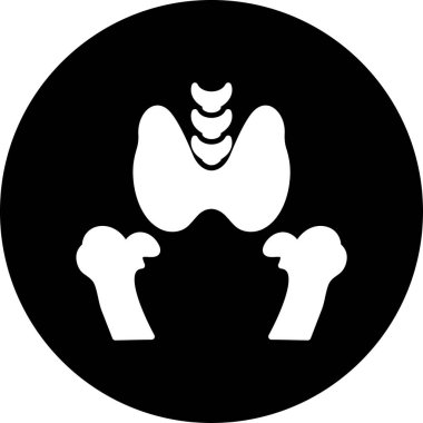 İnsan kemikleri ikonu. Web için insan kemiği vektör simgesinin basit çizimi