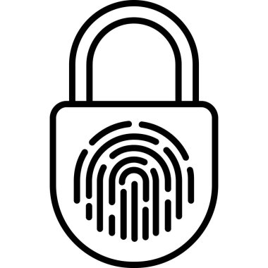 parmak izi kilidi ikon vektör çizimi tasarımı