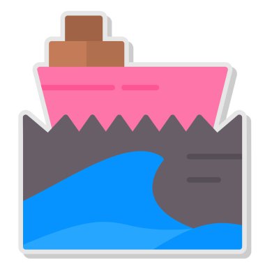 Tekne ikonu. Düzenlenebilir çizgi renk tasarımı. vektör illüstrasyonu.