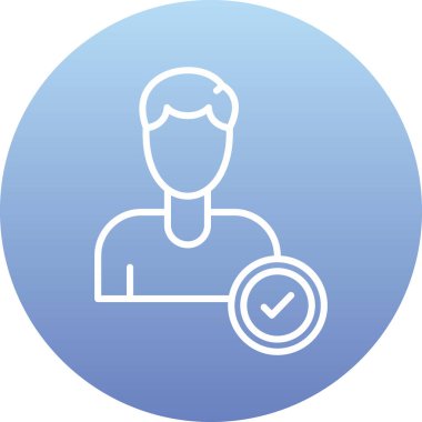 Yuvarlak simgesi olan bir adamın vektör çizimi