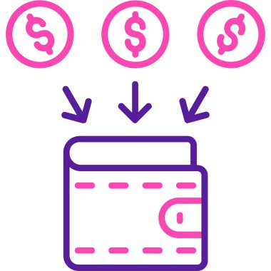 Dolar simgesi, vektör illüstrasyonu beyaz arkaplanda izole edildi