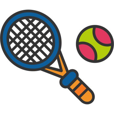 Tenis raket ve top vektör çizim