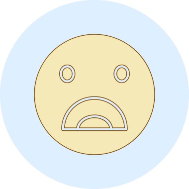 Üzgün Emoji. Basit illüstrasyon