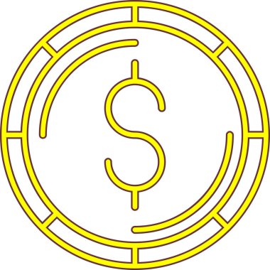 Dolar. Web simgesi basit illüstrasyon