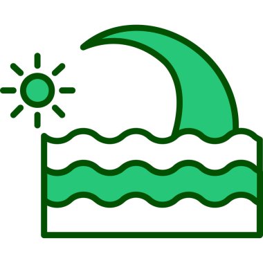 Bulutlu ay ve güneş vektör çizimi tasarımı