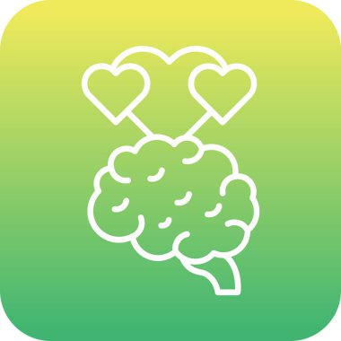 beyin ikonu vektör illüstrasyonu