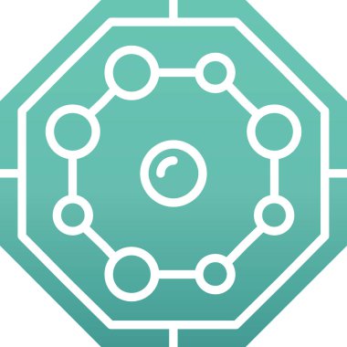 Benzersiz Moleküler Yapı Vektörü Satır Simgesi