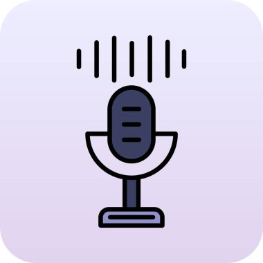 mikrofon simgesi, vektör illüstrasyonu