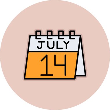 16 Temmuz 'da. Ayın 26 'sı, basit takvim simgesi. Beyaz arka plan. Takvim. Zaman yönetimi. takvim takvimi