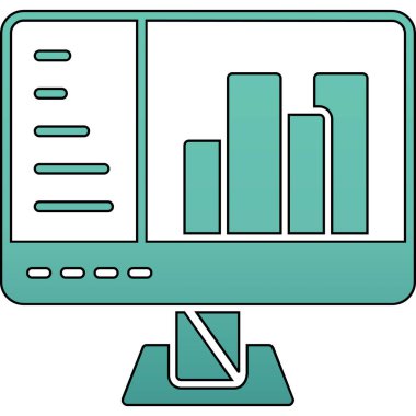 Veri analiz tablosu olan bilgisayar monitörü