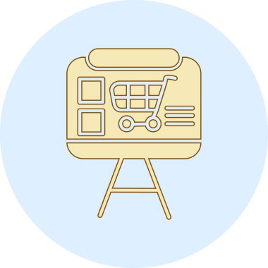 Alışveriş çevrimiçi simgesi vektör illüstrasyonu