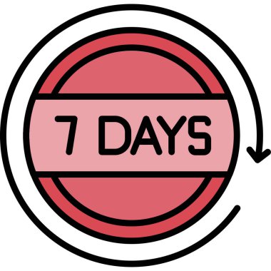 gün kalan satır simgesi, vektör illüstrasyonu