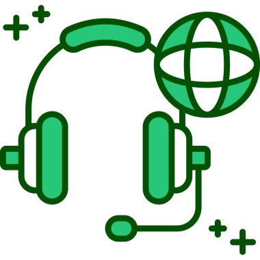 Kulaklık. Web simgesi basit illüstrasyon