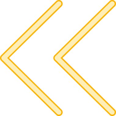 Sol ok işareti. Beyaz ba üzerinde izole edilmiş sarı vektör simgesi