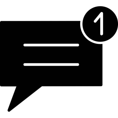 Sohbet ileti simgesi, vektör illüstrasyonu