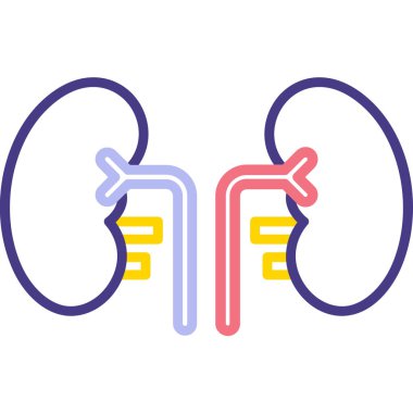 Böbrek ikonu. ince çizgi biçimi