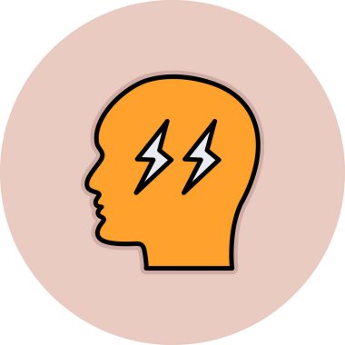 Beyin. Web simgesi basit illüstrasyon