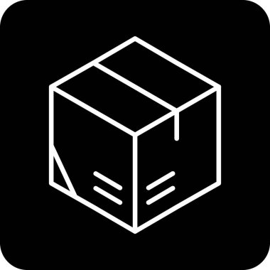 küp simgesi, vektör illüstrasyonu, beyaz arkaplanda siyah işaret