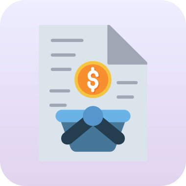 Bill Dolarlık düz simge, vektör illüstrasyonu