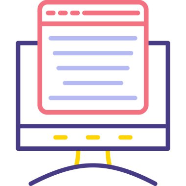 Bilgisayar. Web simgesi basit illüstrasyon