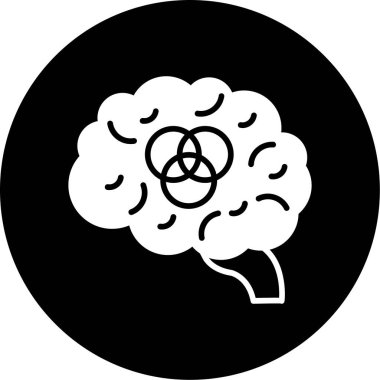 Moda tarzında izole edilmiş arka planda fikir simgesine sahip beyin