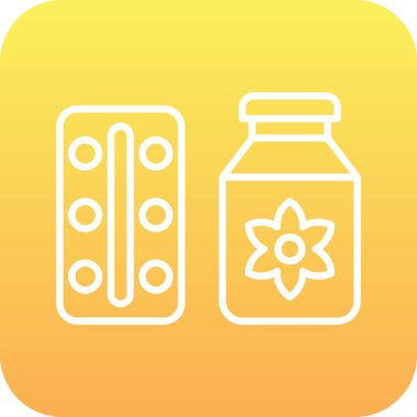 Şişenin ve hap ikonunun çizimi