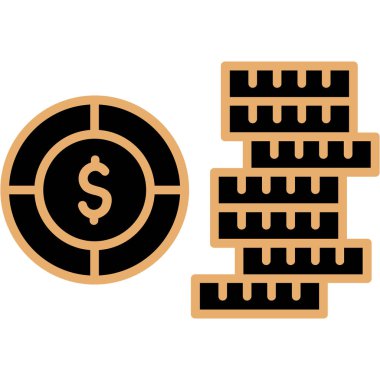 Bozuk paralar ve dolar simgesi. vektör illüstrasyonu