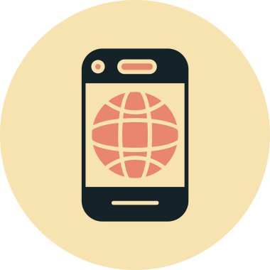 Cep telefonu simgesi, vektör illüstrasyonu