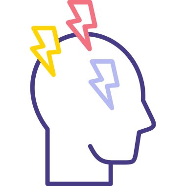 Beyin. Web simgesi basit illüstrasyon