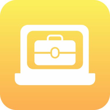 torba simgesi sarı arkaplanda izole edilmiş modaya uygun düz biçimli