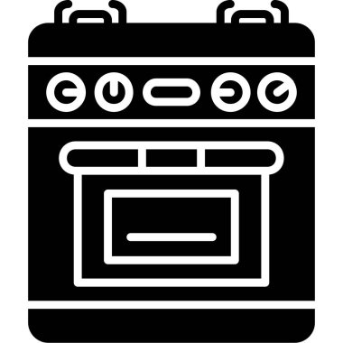 Mutfak sobası simgesi, basit tasarım.
