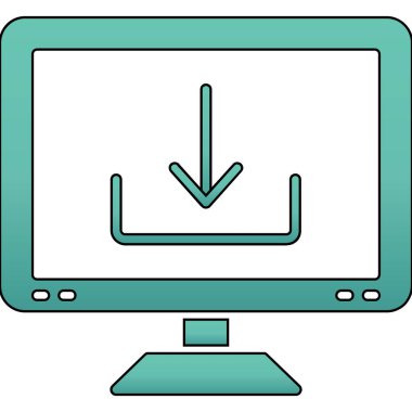 Bilgisayar monitörü simgesi. özet bilgisayar vektör rengi izole edilmiş düz renk