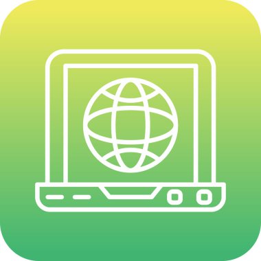 güzel küresel İnternet çizgisi vektör simgesi