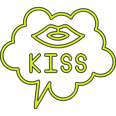 Kiss simge vektör illüstrasyonu