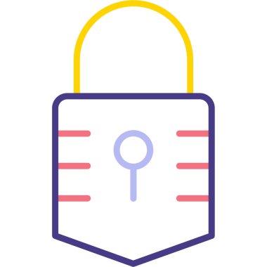 Kilit. Web simgesi basit illüstrasyon