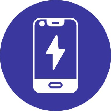 Basit tasarım içerisinde mobil pil vektörü simgesi