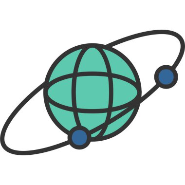 Uydu vektör simgesine sahip gezegen