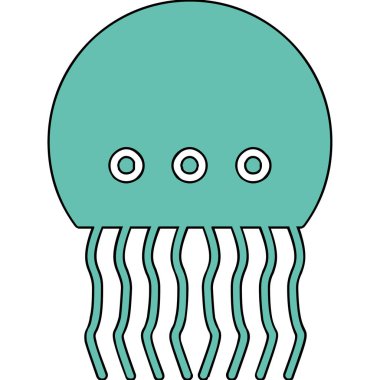 Denizanası ikonu. özet vektör çizimi okyanus