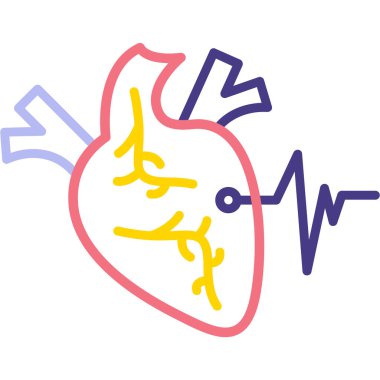 Kardiyogram ikonu. Web için kalp vektör simgelerinin basit çizimi