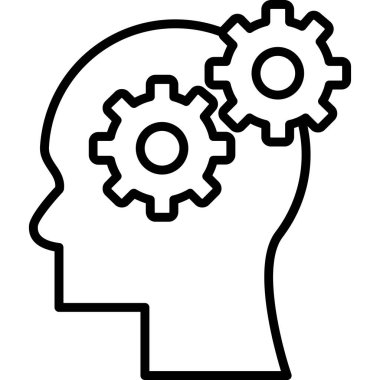 Beyin. Web simgesi basit illüstrasyon