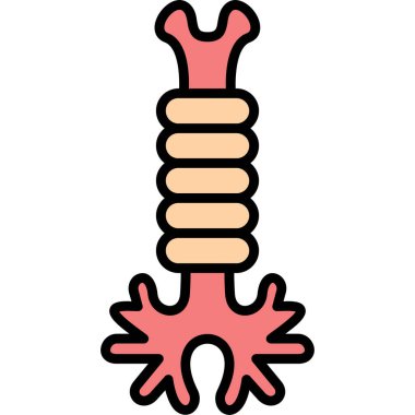 Hayvan solucanı ikonu. taslak hayvan solucanı vektör rengi düz izole