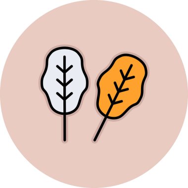 Sonbahar yaprağı yaprak yaprağı simgesi doldurulmuş dış hat biçiminde