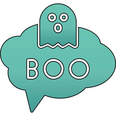 konuşma balonu cadılar bayramı simgesi, vektör illüstrasyonu