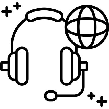 Kulaklık. Web simgesi basit illüstrasyon