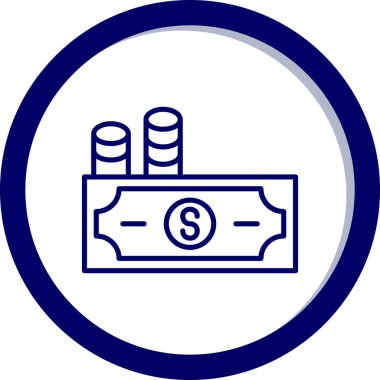 Dolar sikkeleri. Web simgesi basit illüstrasyon