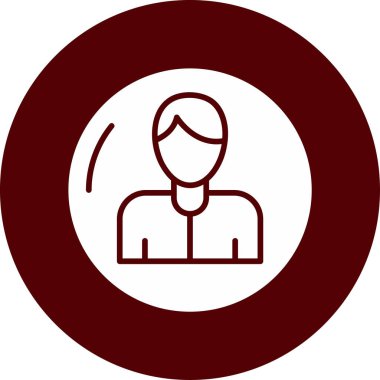 Yuvarlak ikonu olan bir kadının vektör çizimi