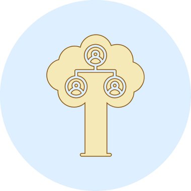 Ağaç simgesinin vektör illüstrasyonu